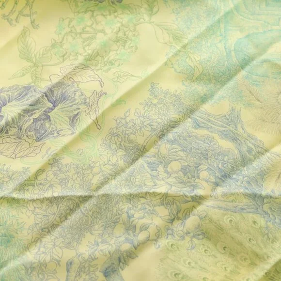 Hermes Carre 90 Leila's Garden Silk Scarf Light Yellow